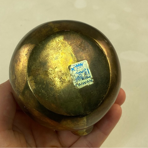 Japanese Style Mini Small Vintage Ornamental Solid Brass Teapot Made in Taiwan - Picture 9 of 11